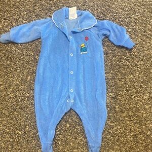 Blue Kids One Piece with Balloon Embroidery